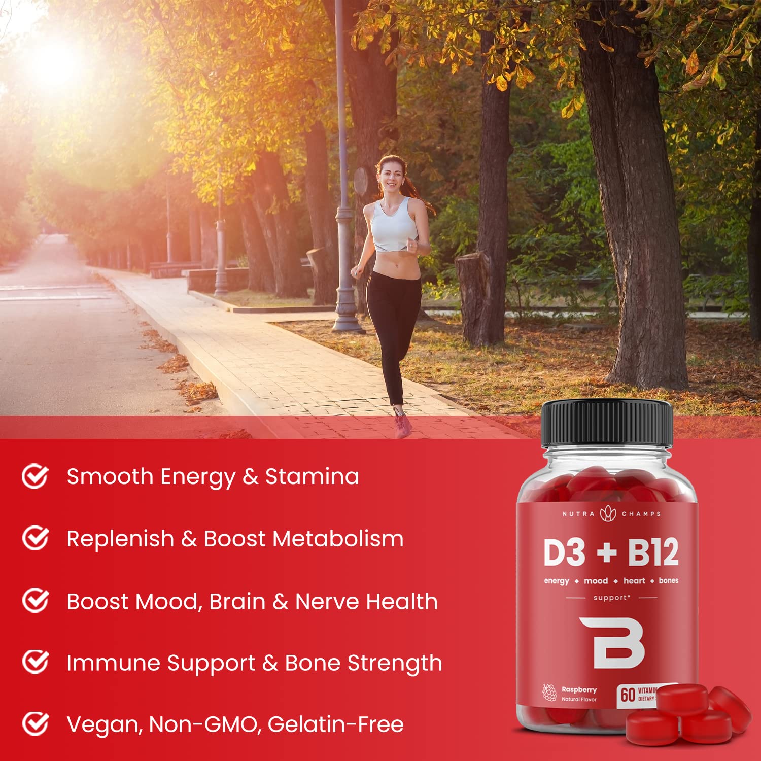 NutraChamps Vitamin B12 Gummies & Elderberry Gummies Bundle - Immune Support & Energy Boost - Perfect for Daily Wellness & Cold Season Defense