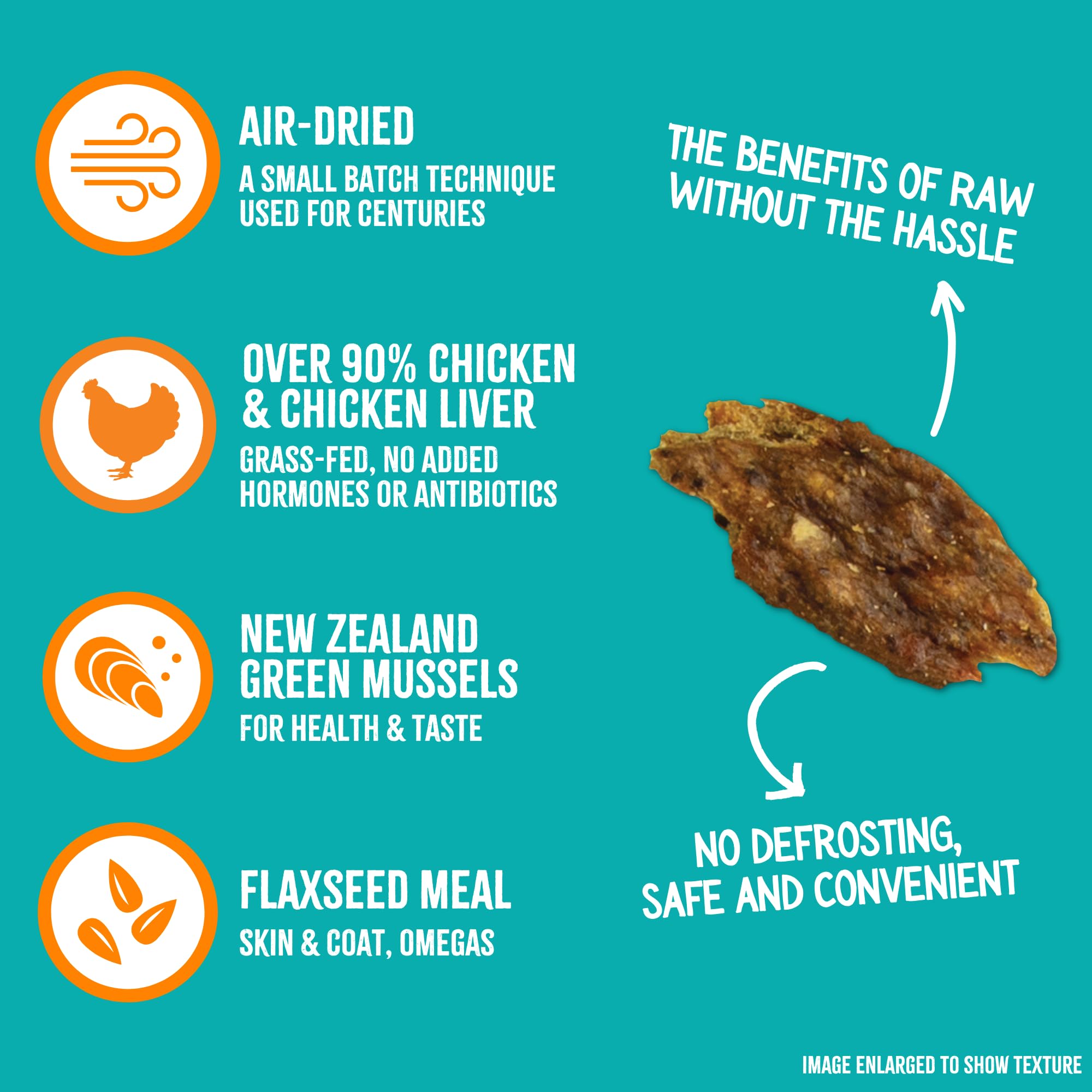 RawTernative Air Dried Dog Food - High Protein Grain Free with 90% Real Chicken & Liver + NZ Green Lipped Mussels | Complete Meal or Topper for Small & Large Dogs | Gluten Free Non-GMO (5 oz Bag) - Perfect for Travel, Training & Sensitive Stomachs