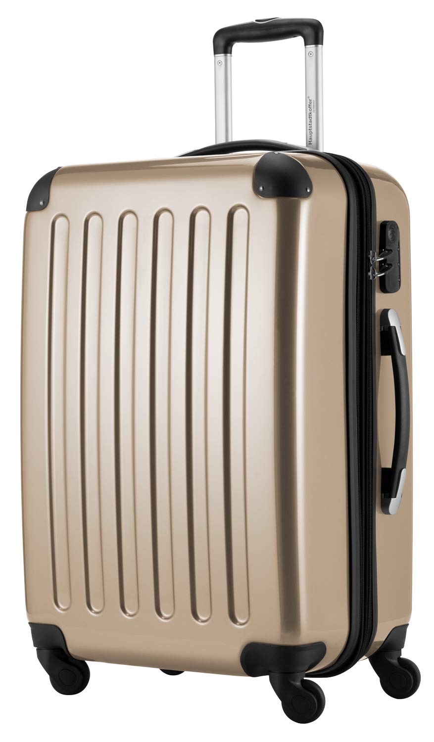 Premium Hand Luggage Carry-On Suitcase 65cm Champagne Color - Ideal for Business Travel & Weekend Getaways