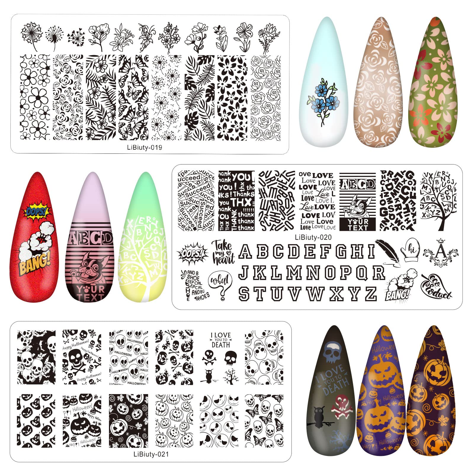 12PCS Nail Stamping Plates Set with 8PCS 8ml Nail Polish, Stamper, Scraper & Storage Bag - Includes 4 Free Stamper Heads for DIY Nail Art Designs - Perfect for Home Salon, Manicure Parties & Professional Nail Artists