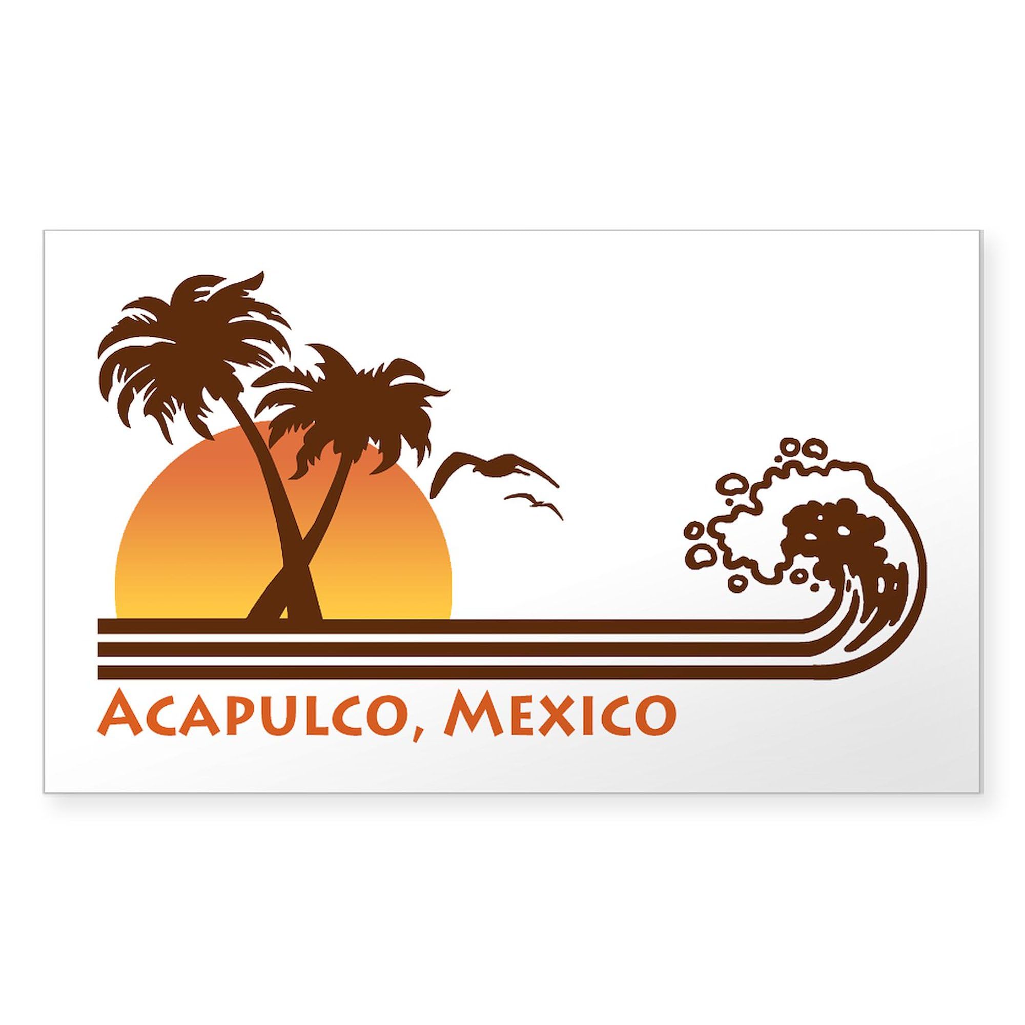 Acapulco Mexico Rectangle Car Bumper Sticker - Waterproof Vinyl Decal for Cars, Laptops & Travel Gear | Perfect for Beach Lovers & Mexico Travel Enthusiasts