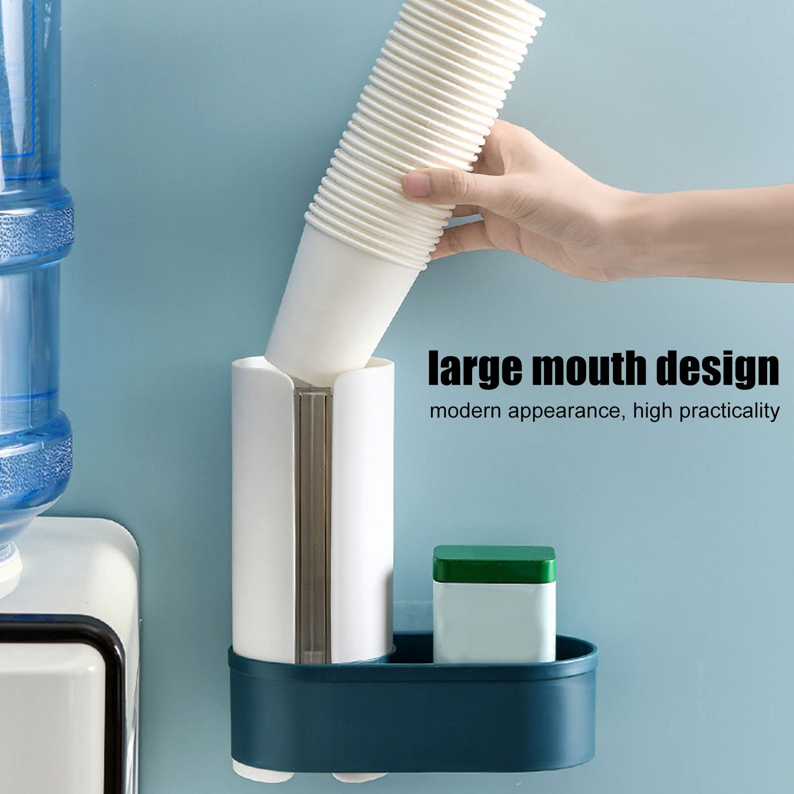 Zerodis Disposable Cup Dispenser - Wall Mounted Plastic/Paper Cup Holder for Water Coolers (White) | Perfect for Offices, Break Rooms & Home Use