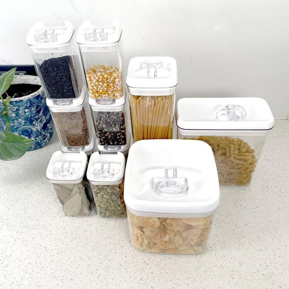 Felli Flip Tite 11 Piece Pantry Container Set - Airtight Food Storage Containers for Kitchen Organization | Perfect for Flour, Sugar, Rice, Pasta & Dry Goods Storage