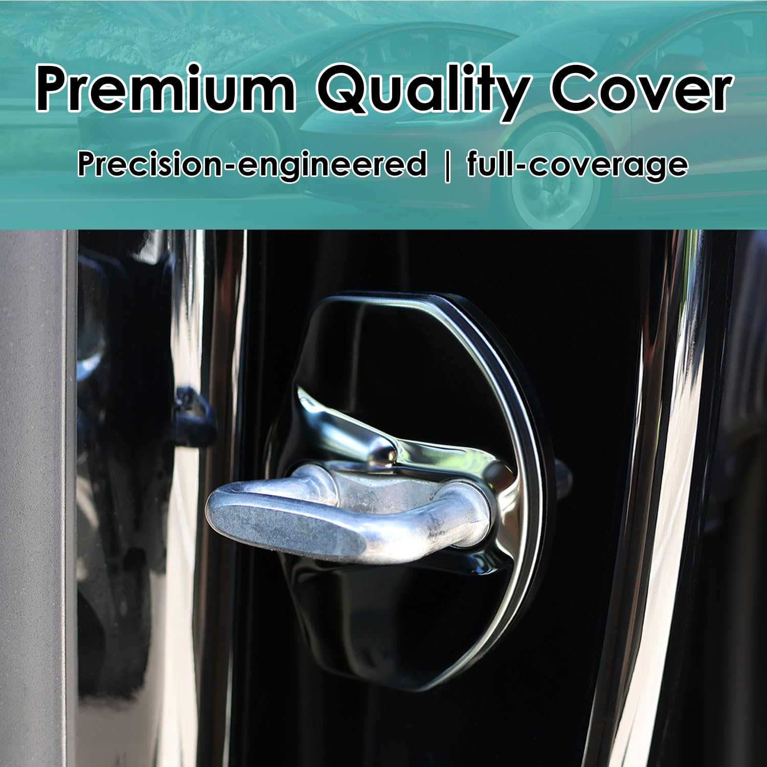 Premium Stainless Steel Tesla Model 3 & Y Door Lock Cover and Sill Protector - Durable Anti-Scratch Accessories for Enhanced Car Protection (Perfect for Daily Commute, Road Trips & Car Shows)