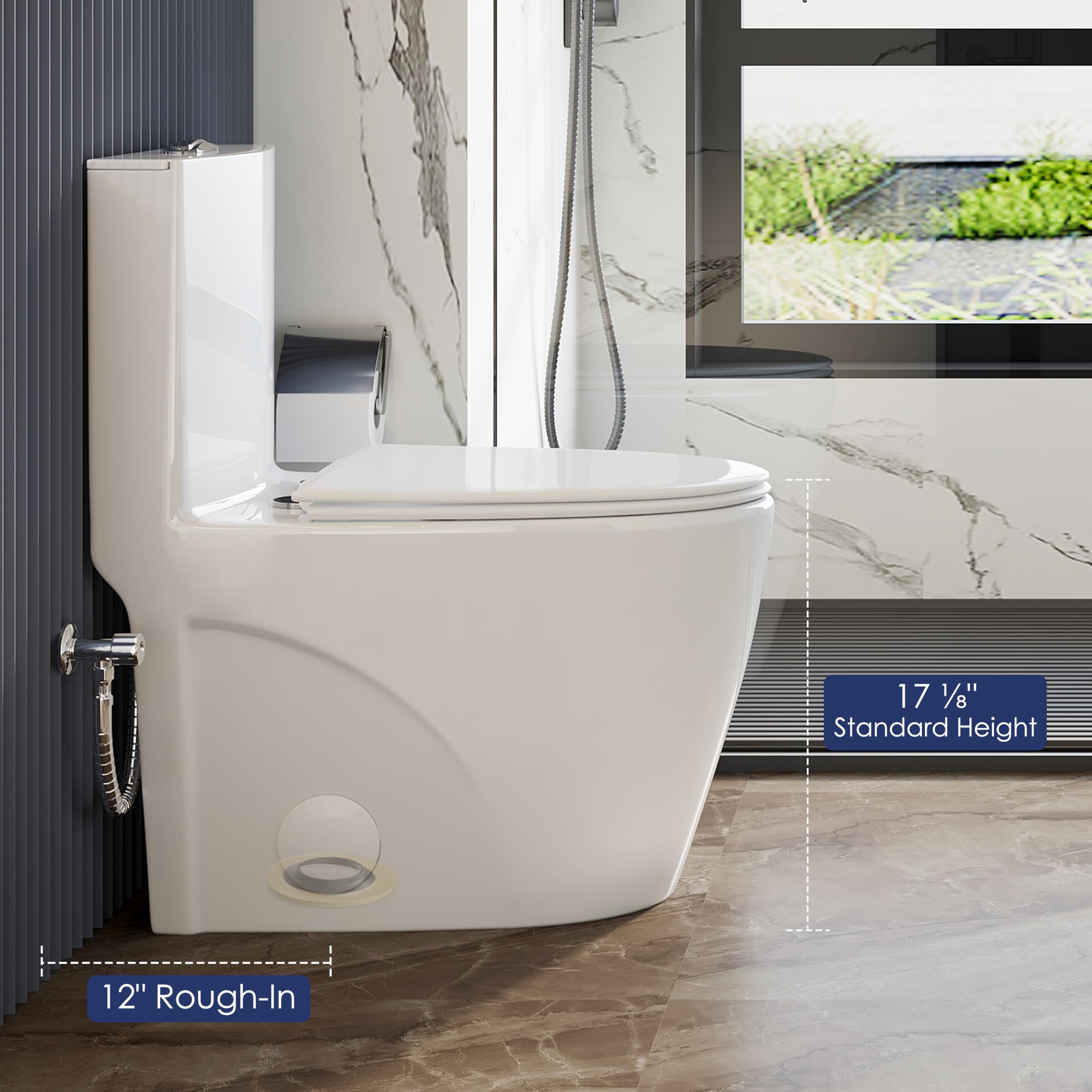Eridanus Elongated One Piece Toilet - 1.1/1.6 GPF Dual Flush, 12