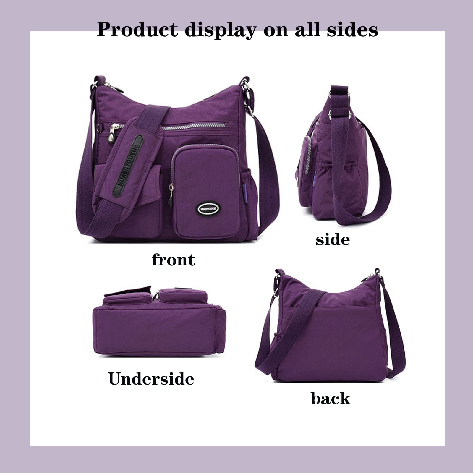 Waterproof Nylon Messenger Bag for Women - Large Capacity Tote Shoulder Bag - Durable & Stylish Handbag for Work, Travel & Daily Commute
