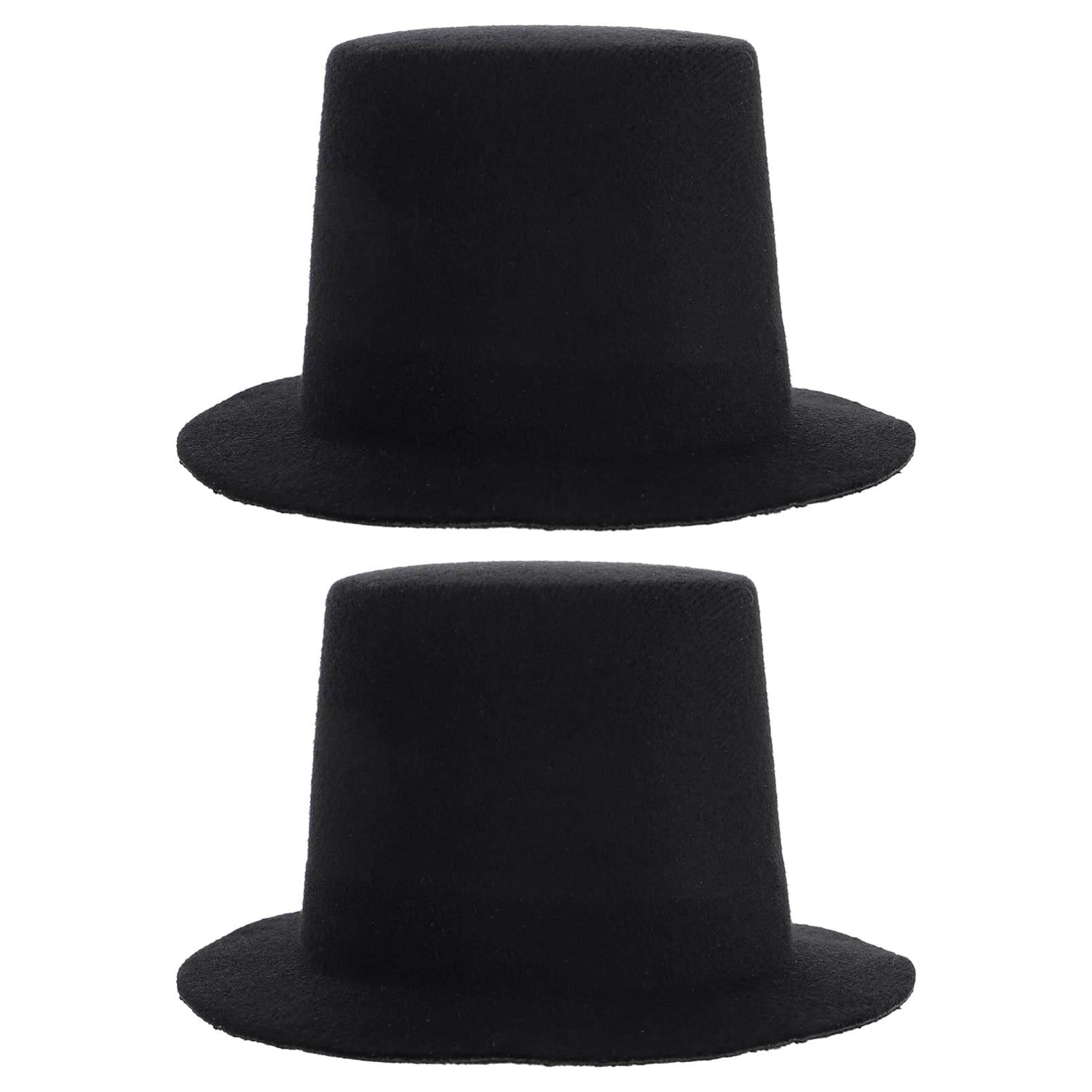 NUOBESTY 2pcs Black Mini Felt Hat - 13.5cm Magician Butler Formal Costume Hat for DIY Crafts, Doll Dress Up & Baby Doll Accessories | Perfect for Cosplay, Halloween Costumes & Collectible Doll Display