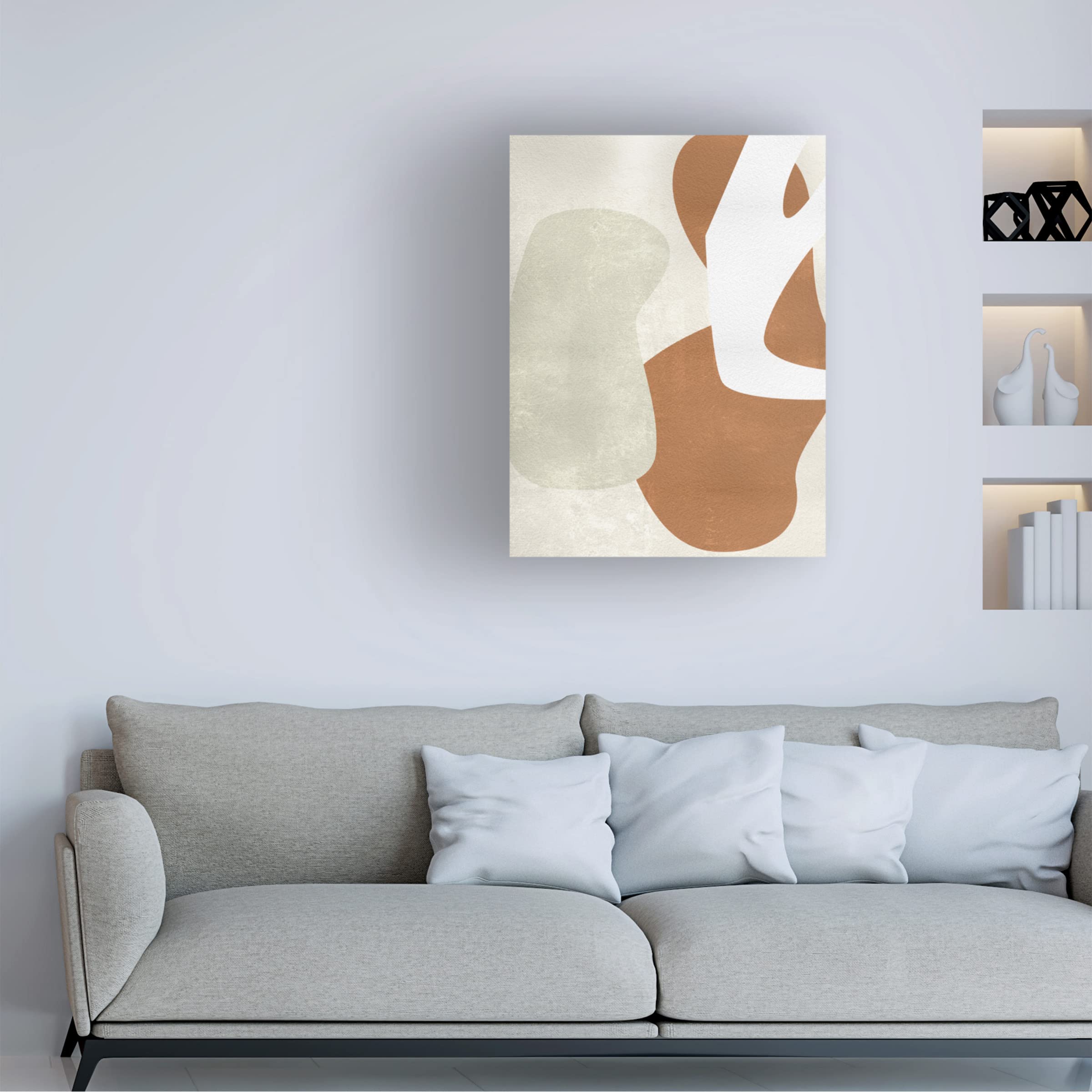 Trademark Fine Art 'Beige Structure I' Abstract Canvas Wall Art by Melissa Wang - Perfect for Modern Living Room & Office Decor