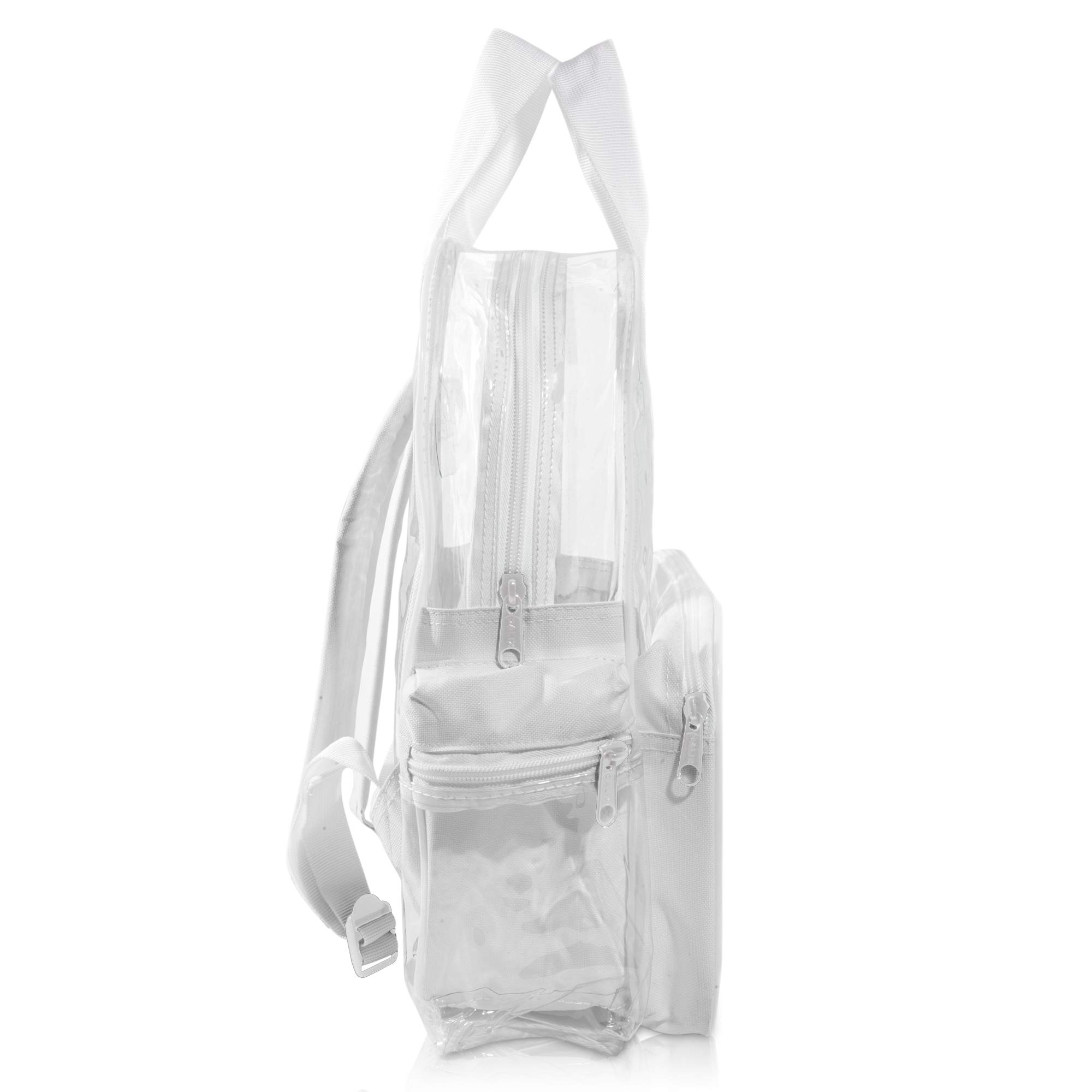 DALIX 50-Pack Clear Small Backpacks for School, Work & Travel - Wholesale Bulk Book Bags (White) - Perfect for Students, Teachers & Security Checkpoints