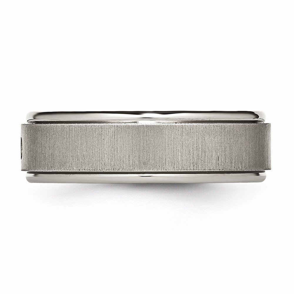 Premium Solid Titanium Men's Wedding Band Ring - Matte Brushed Finish with 0.05ct Diamond Accents - Durable & Hypoallergenic for Everyday Wear - Perfect for Weddings, Anniversaries & Special Occasions