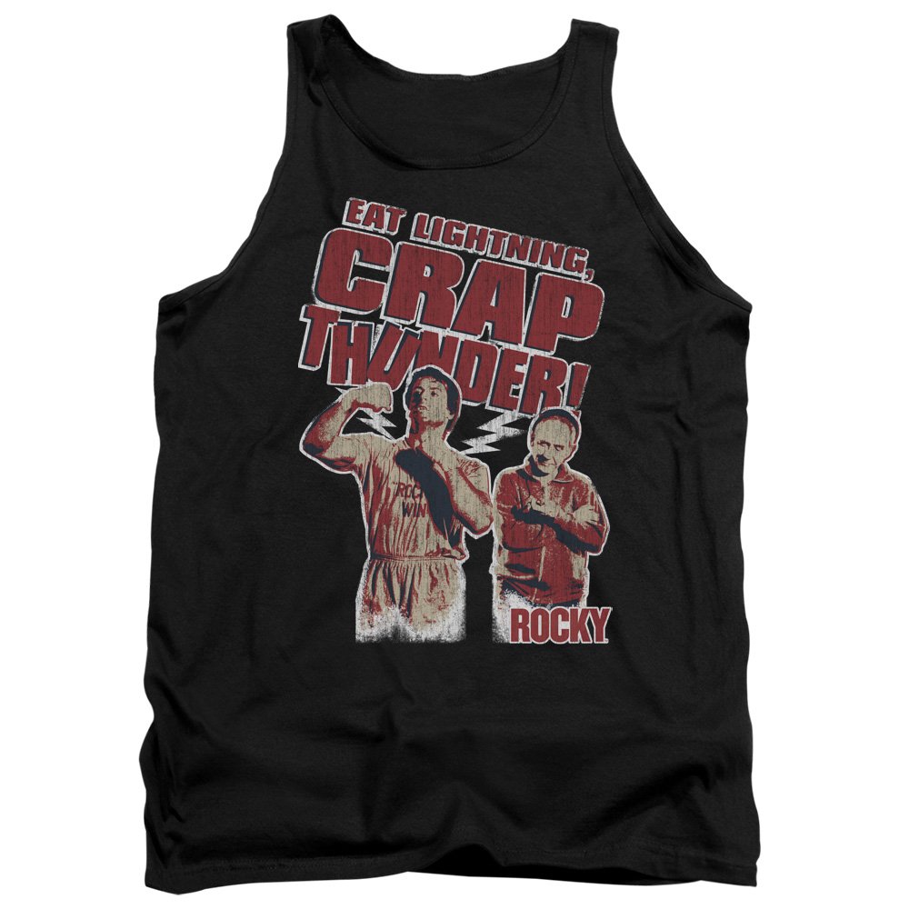 Rocky Tank Top - Eat Lightning Black Muscle Tank for Men - Gym Workout & Casual Streetwear