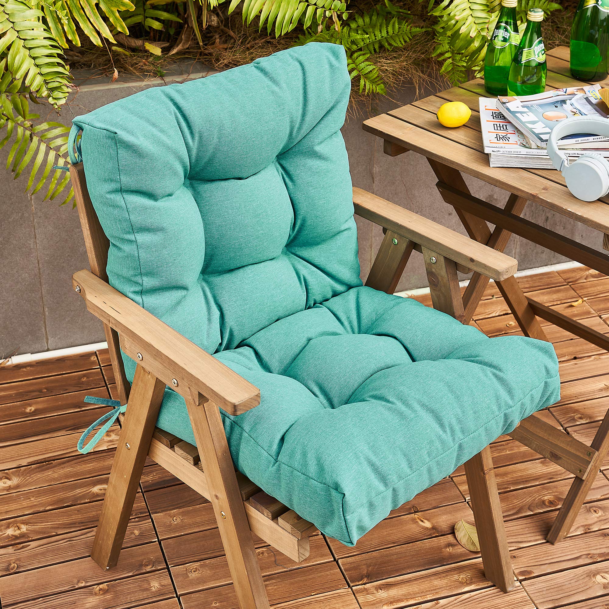 ARTPLAN All-Weather Outdoor Chair Cushions - Waterproof Patio Seat & Back Cushions with Tufted Design for Wicker Furniture - Perfect for Garden, Deck, Poolside & Outdoor Relaxation