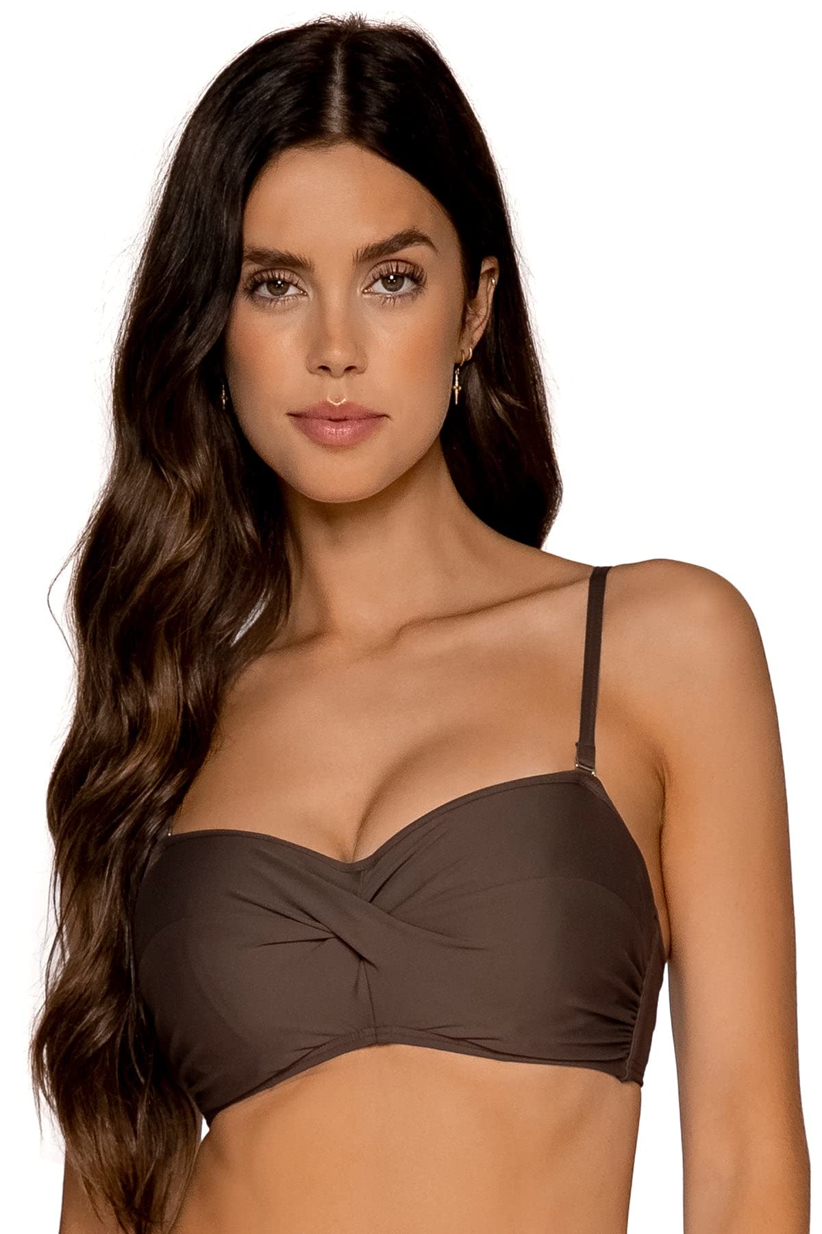Sunsets Women's Underwire Twist Bandeau Bikini Top with Foam Pads - Sexy Swimwear for Beach, Pool & Summer Vacation