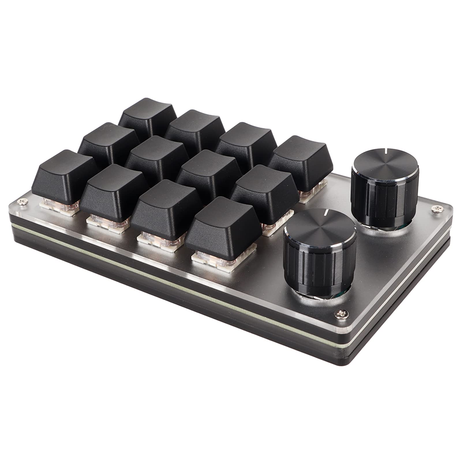 Haofy 12-Key Mechanical Keyboard with 2 Knobs - Acrylic Red Switch, Ergonomic Macro Keyboard for PC Gaming & Office Work (Ideal for Programmers, Typists & Streamers)