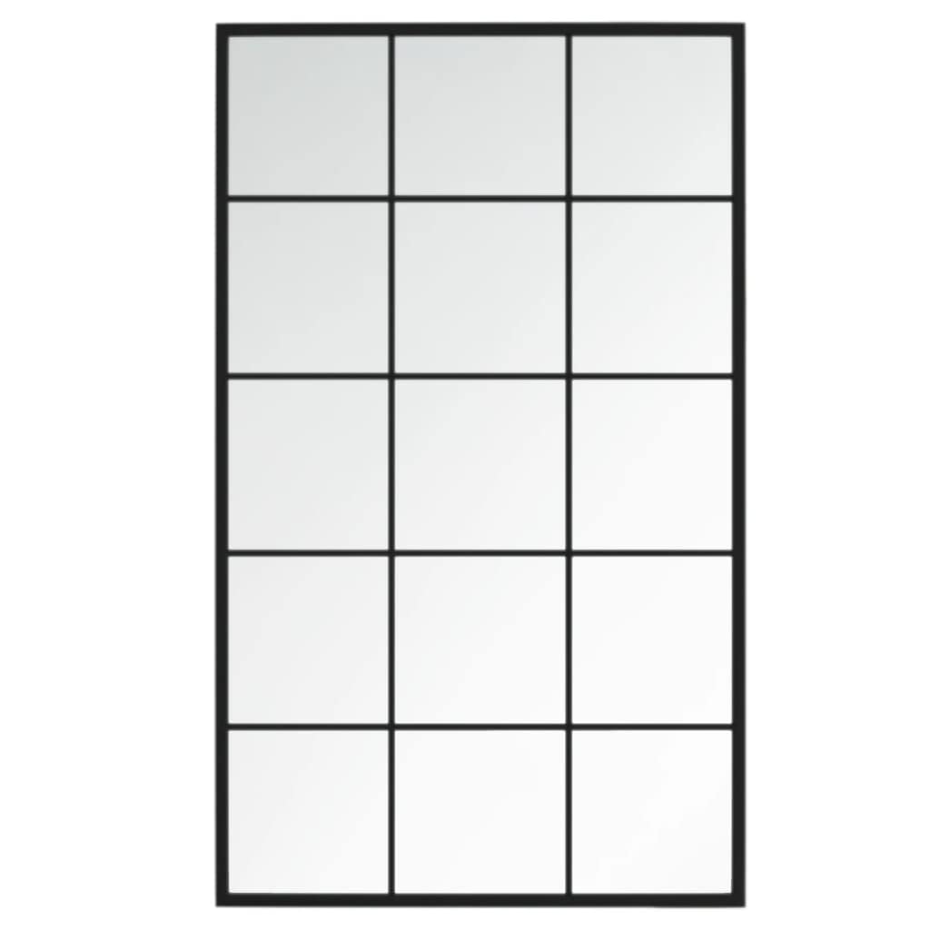 Black Metal Wall Mirror for Makeup & Bathroom Decor - 100x60 cm Hanging Vanity Mirror with Adjustable Tilt - Perfect for Bedroom, Bathroom & Dressing Room