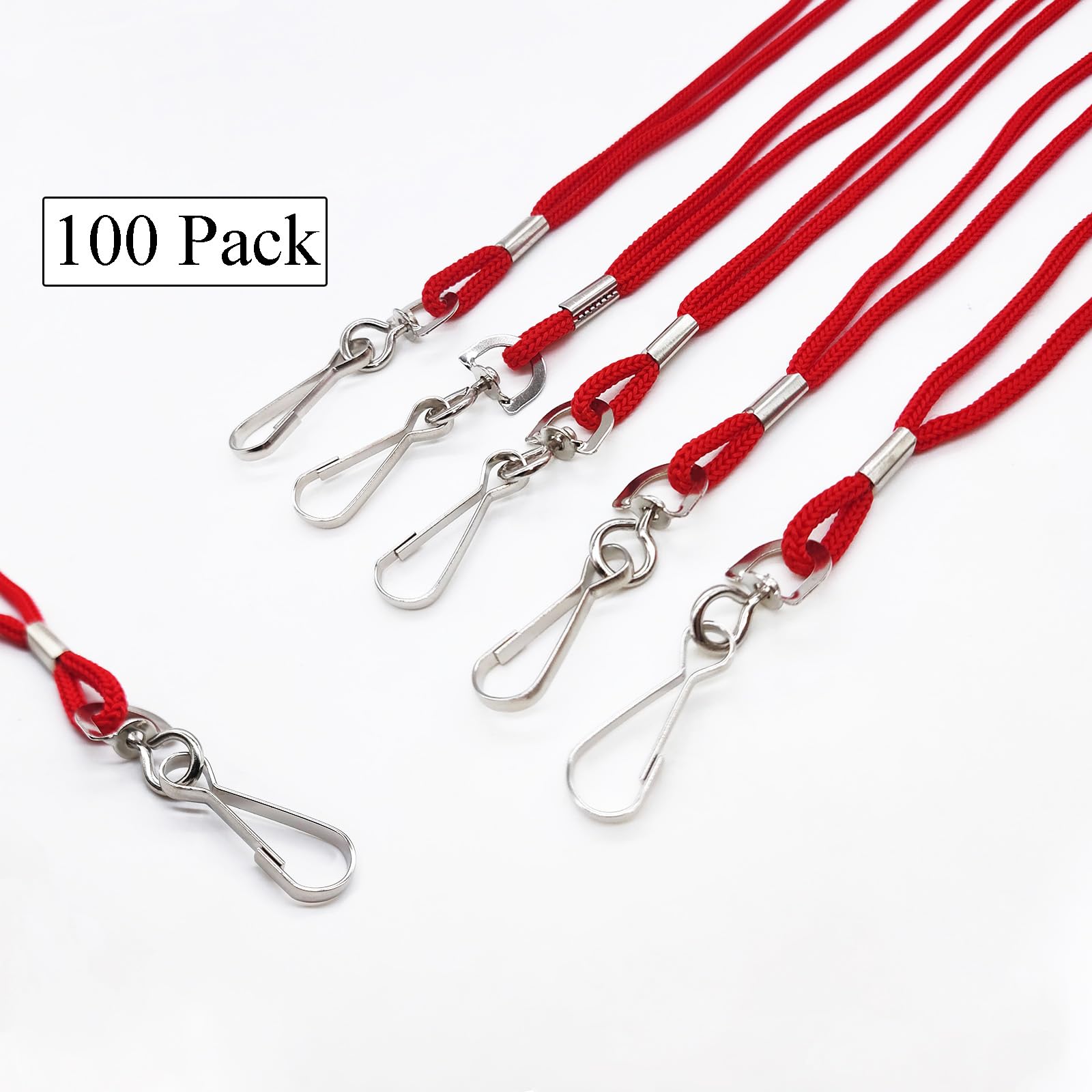 HOSL 100 Pack ID Lanyards with Swivel Hook - for Business, Employees & Students - Office & Events Use
