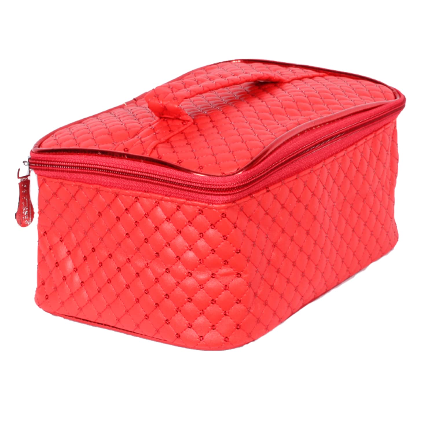 Stylish Red Makeup Bag & Cosmetic Pouch - N A PURSE Sitara RED 01 | Travel Organizer for Cosmetics, Toiletries & Jewelry | Perfect for Daily Use, Travel & Gift Giving