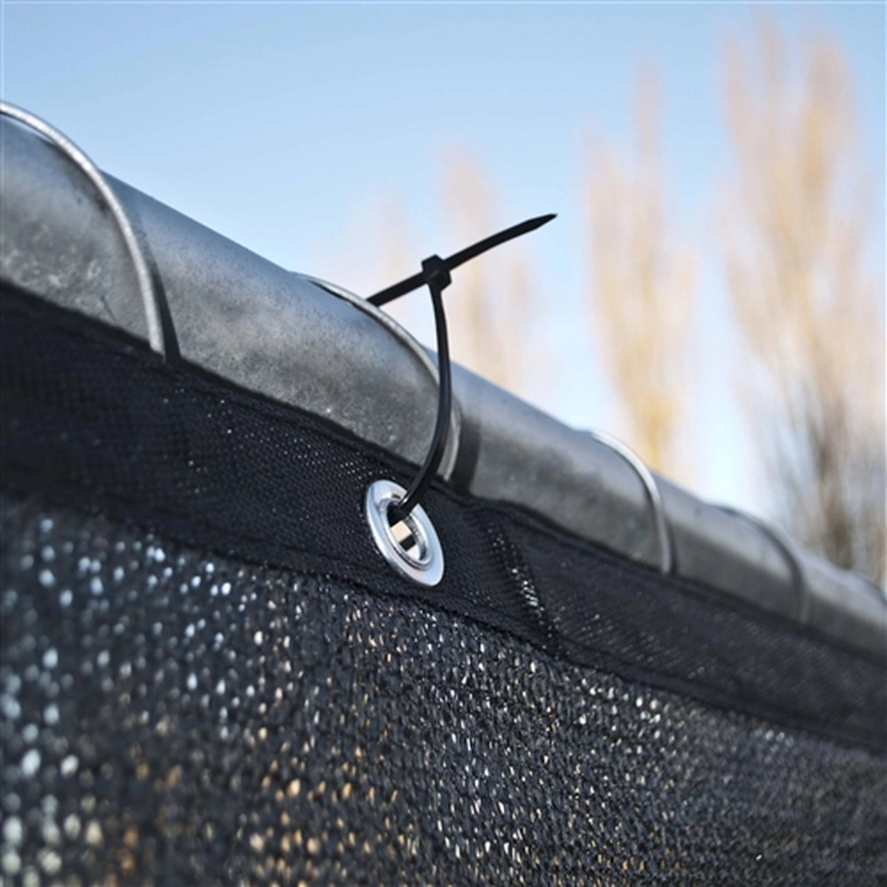 ALEKO 6x150ft Black Privacy Fence Screen with Grommets - Heavy Duty Mesh Fabric for Backyard, Patio & Pool Privacy Protection