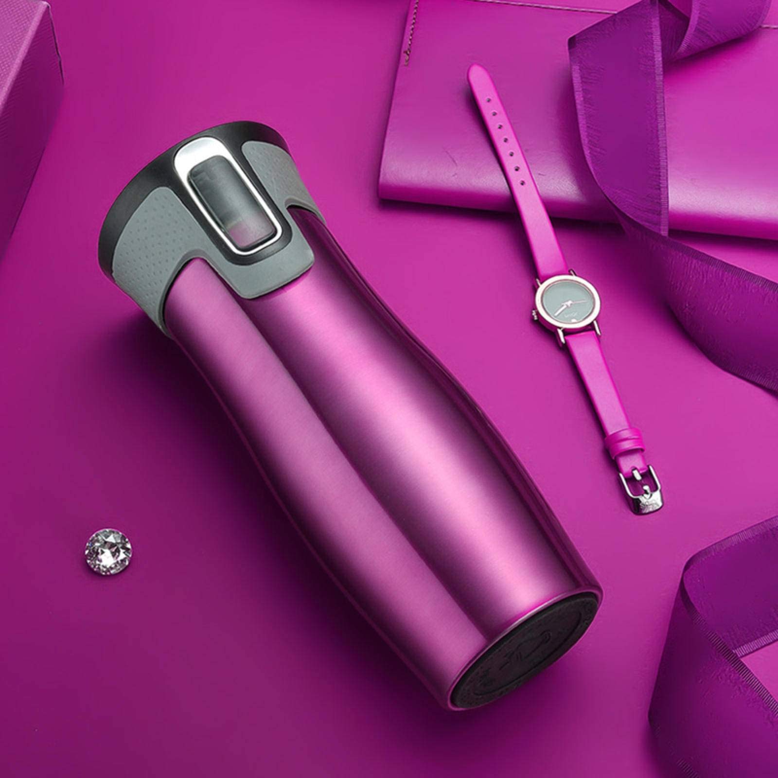 One-Click Drinking Water Vacuum Cup - Double-Wall Stainless Steel Insulated Thermos with Leak-Proof Lid | Perfect for Office, Travel, Gym & Outdoor Activities