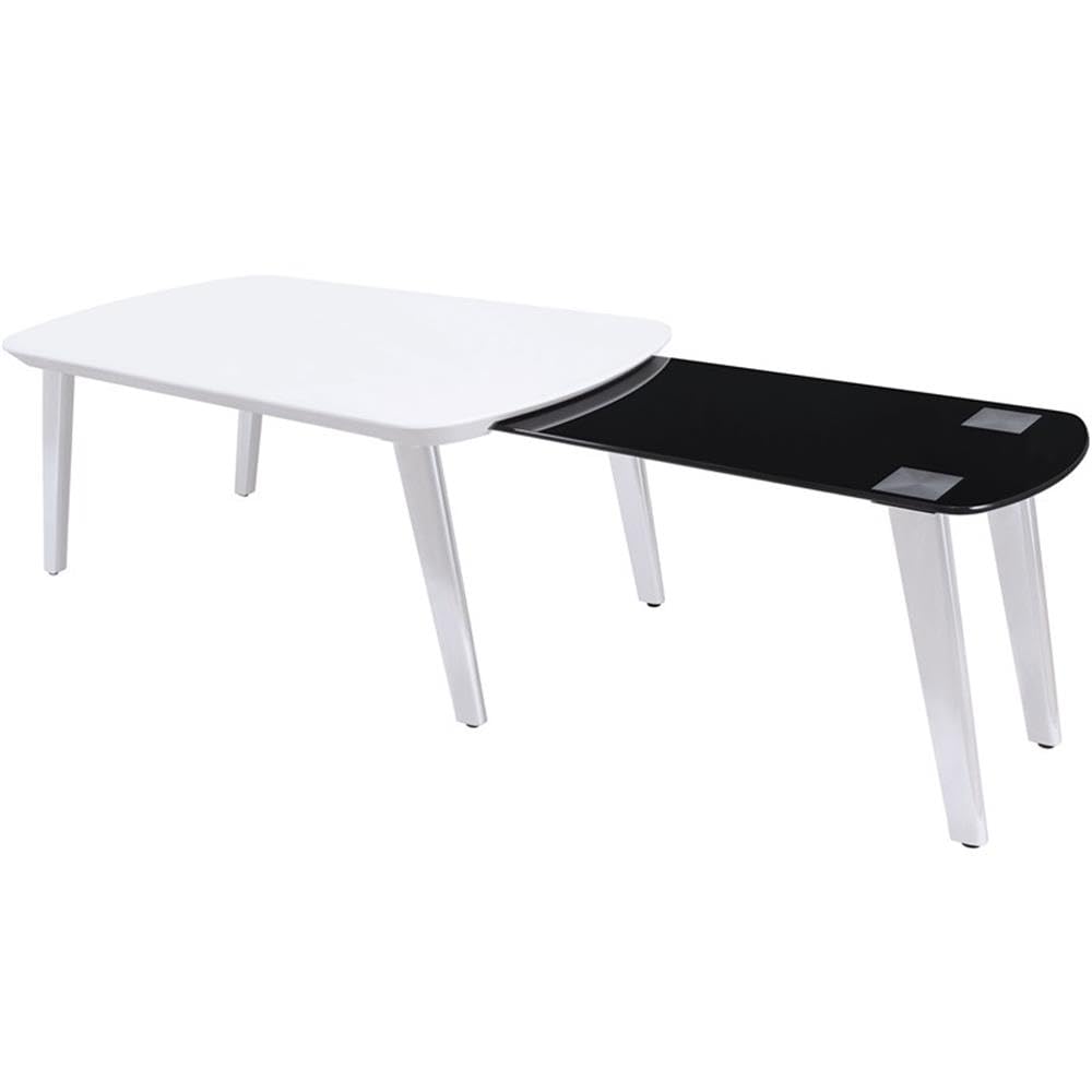 Furniture of America Jax Wood Nesting Coffee Table Set - White & Black Modern End Tables for Living Room, Small Space Furniture, Coffee Table Set for Home Decor