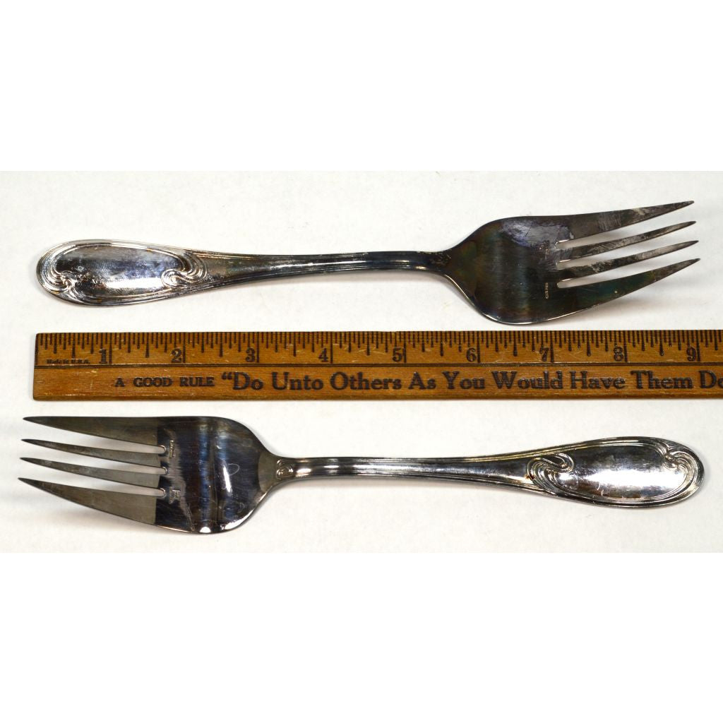 Vintage ERCUIS Silver Plated Flatware Set - 2 Piece Fish/Serving Forks with Wave Pattern - Perfect for Fine Dining, Buffets & Elegant Table Settings