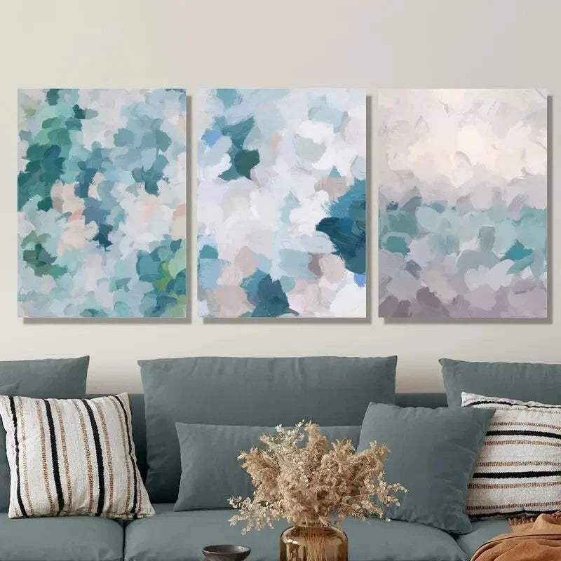 3-Piece Colorful Texture Illustration Wall Art Set - Framed Canvas 40x60cm (16x24 Inches) | High Quality Print | 100% Australian Made | Ready to Hang | Perfect for Living Room, Bedroom & Office Decor