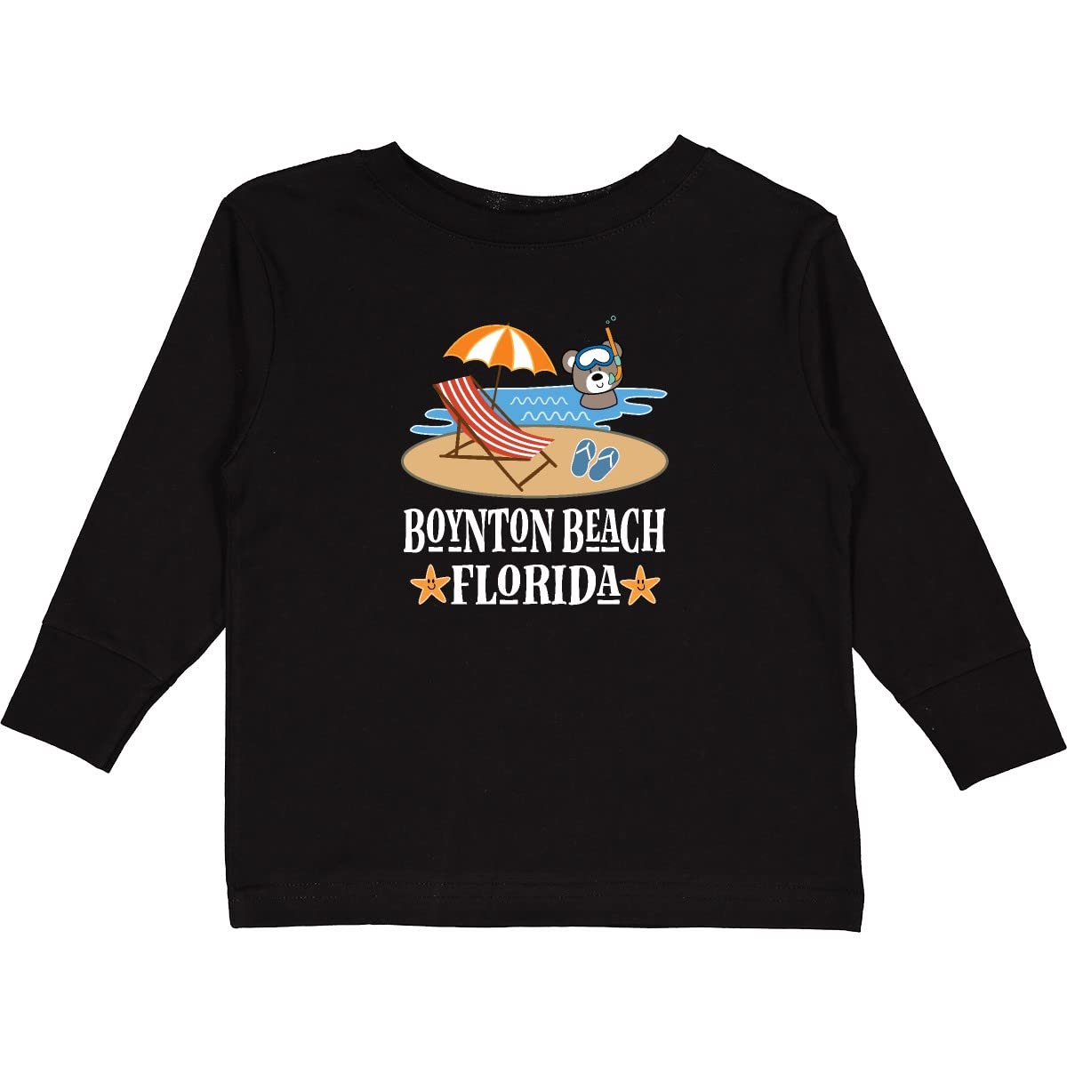 Inktastic Boynton Beach Florida Vacation Toddler Long Sleeve T-Shirt - Cute Graphic Tee for Boys & Girls - Beach Trip, Family Holiday & Travel Outfit