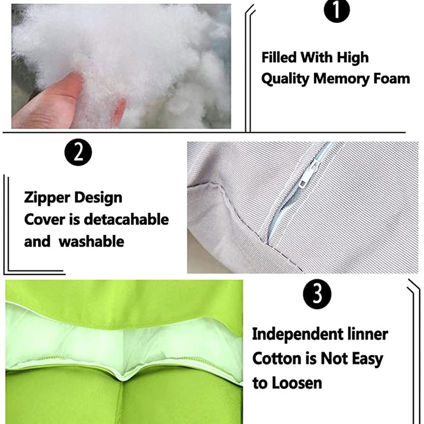 **Waterproof Double Egg Chair Cushion Replacement - 2-Person Hammock Swing Chair Pad, Detachable 2-Seater Hanging Basket Chair Cushion for Indoor, Outdoor, Garden, Patio, Balcony (Green) - Perfect for Relaxing, Lounging & Reading**