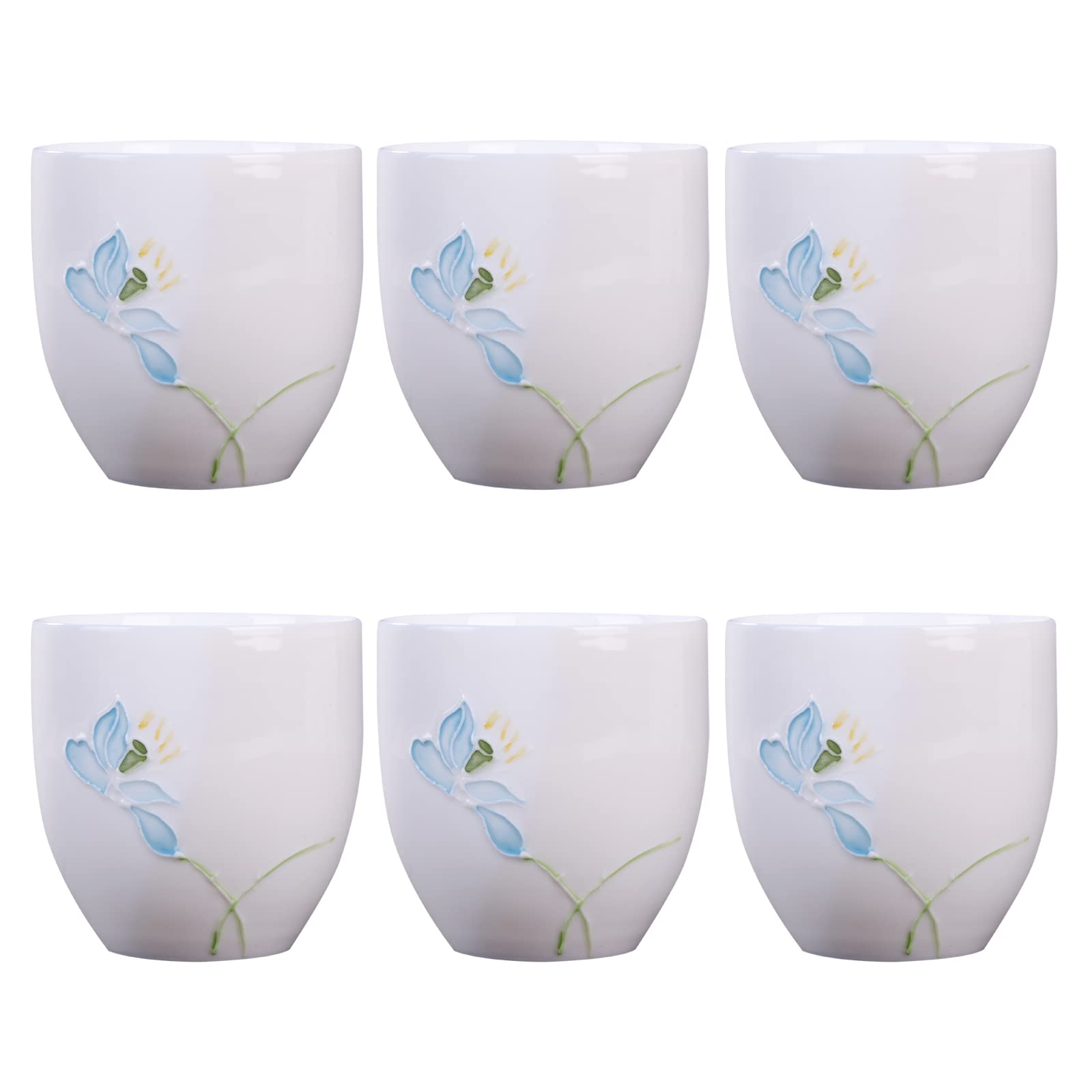 Premium 5oz Porcelain Espresso Cups Set of 6 - Elegant Mini Coffee Mugs & Demitasse Cups for Tea, Latte, Milk - Perfect for Home, Office & Cafe Use