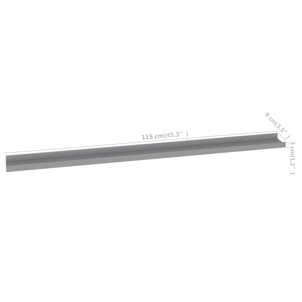 SKM Floating Wall Shelves Set of 4 - Gray Wooden Shelves 45.3