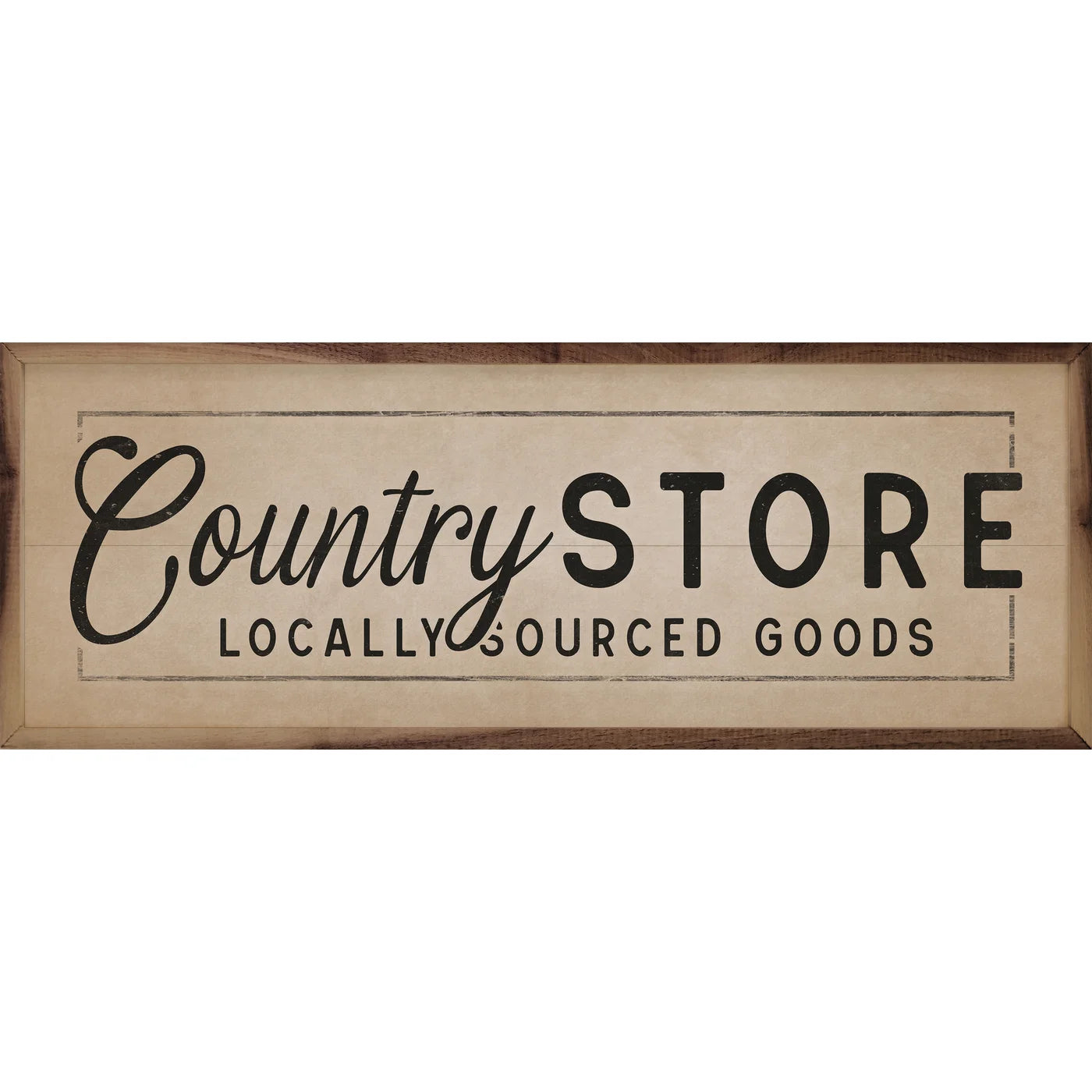Handmade Country Store Wood Framed Print - Locally Sourced Wall Art Decor for Farmhouse, Rustic & Cabin Interiors