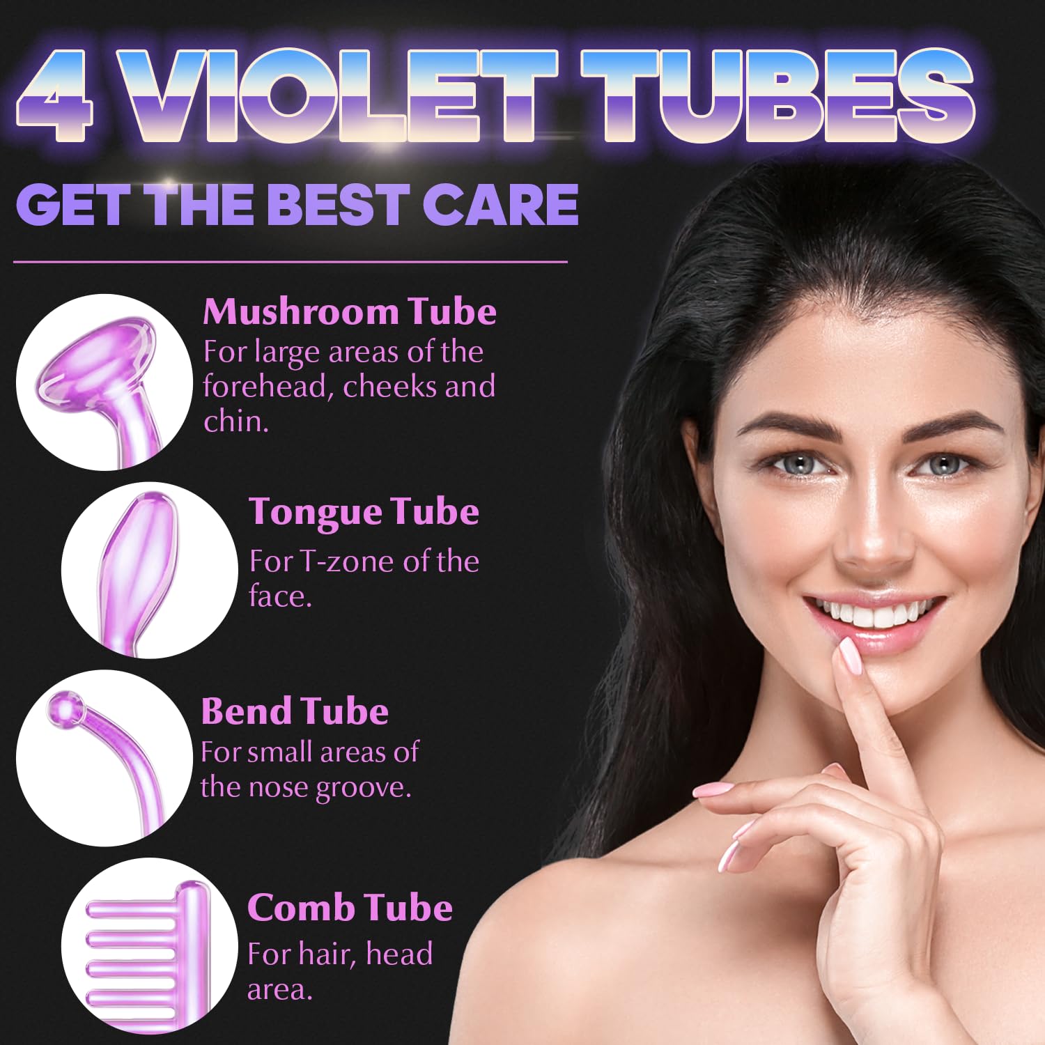 UUPAS High Frequency Light Therapy Wand for Face - Anti-Aging Facial Machine for Acne, Wrinkles & Skin Rejuvenation - At-Home Skincare Device for Spa-Like Treatments