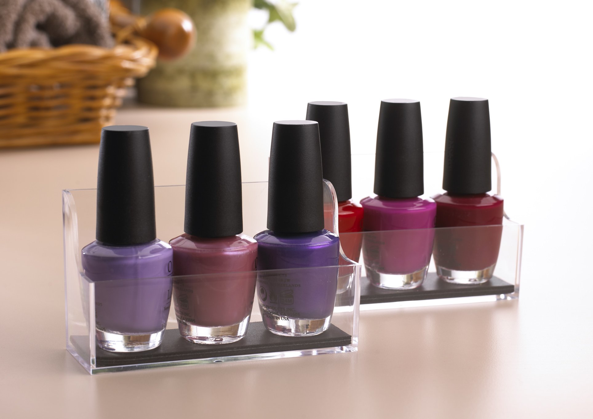 StickOnPods Wall Mounted Nail Polish Organizer - 24 Bottle Capacity, Adhesive Nail Polish Holder for Salon & Home Use - Perfect for Bathroom, Bedroom, Vanity & Makeup Storage Organization