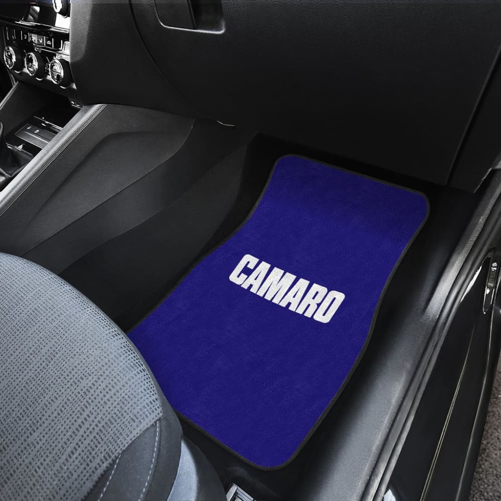 Premium Blue Camaro White Letter Car Floor Mats 211004 - Custom Fit All-Weather Protection for Cars, Trucks & SUVs - Perfect for Daily Commute, Road Trips & Off-Road Adventures