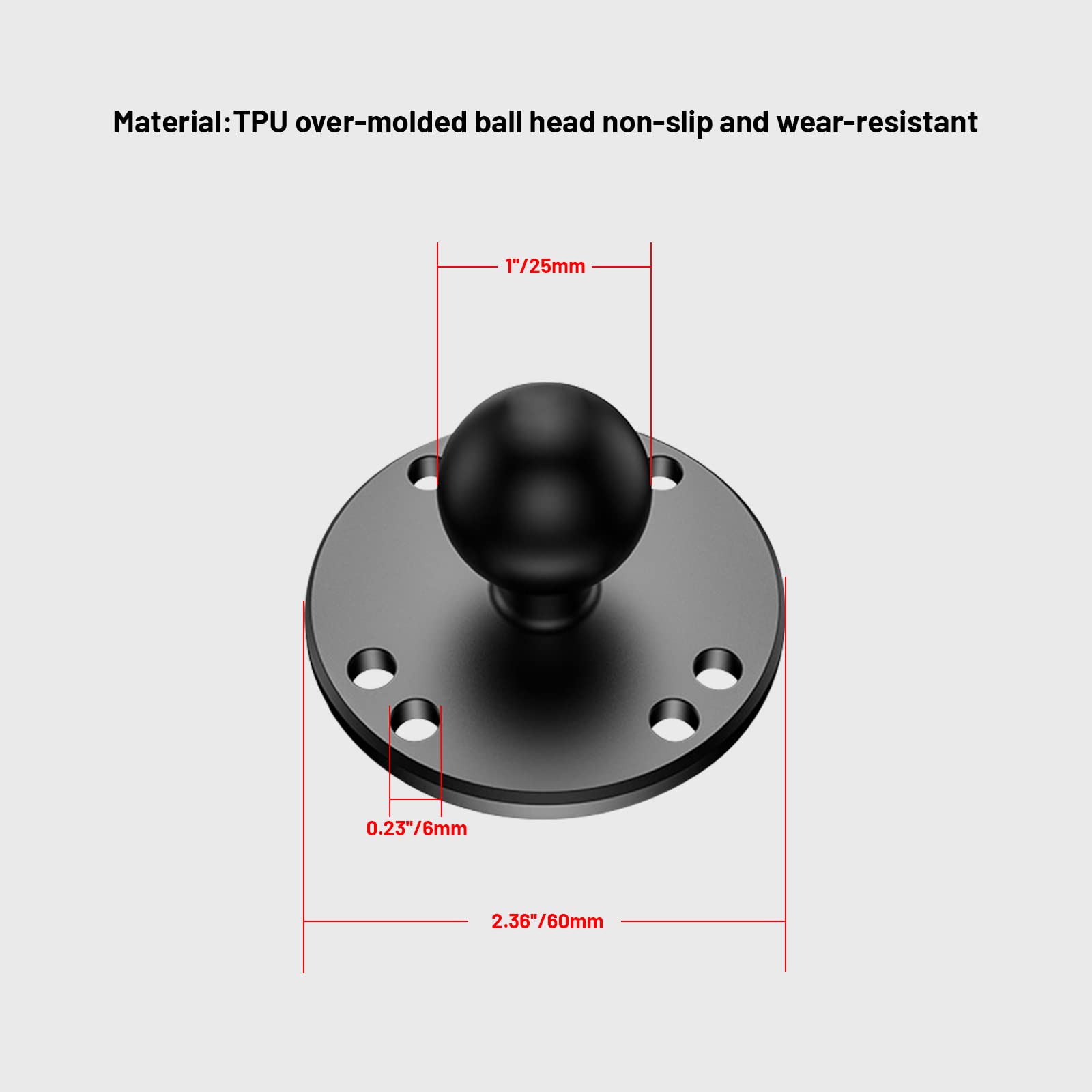 1 Inch Motorcycle Ball Mount - Universal Handlebar Phone Navigation Holder & 360 Sports Camera Bracket - Compatible with GoPro, Smartphones - Perfect for Adventure Riding, Vlogging & Road Trips (1pc)