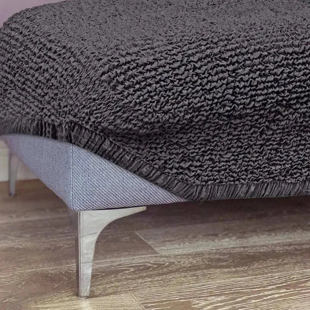 Ottoman Slipcover Medium - Mille Righe Collection - Stretchable Furniture Cover for Living Room, Bedroom & Office Decor