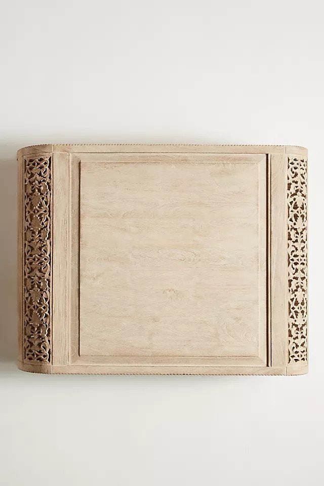 Hand Carved Wooden Coffee Table - Traditional Indian Design Center Table for Living Room | Solid Sheesham Wood Furniture | Perfect for Home Decor, Lounge & Family Gatherings