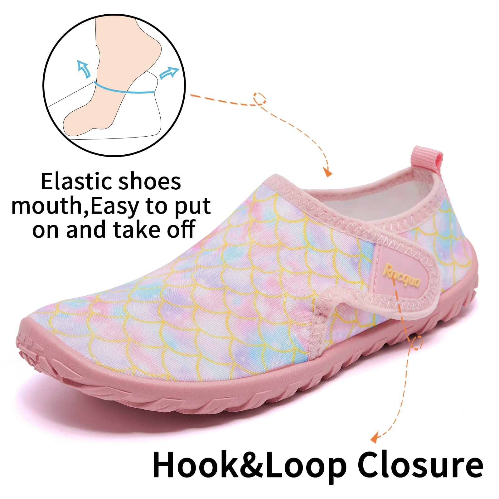 **Racqua Kids Water Shoes for Boys & Girls - Barefoot Swim Shoes Quick Dry Lightweight Aqua Shoes for Little & Big Kids - Perfect for Beach, Pool, and Water Sports**