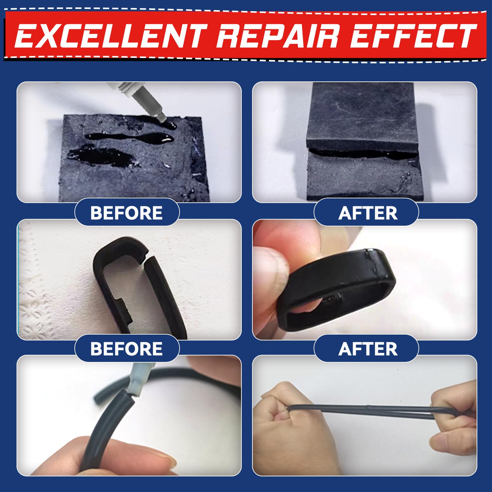 30g Black Rubber Glue for Shoes, Metal, Plastic & DIY Projects - Waterproof, Heat-Resistant with Anti-Clog Cap | Perfect for Shoe Repairs, Crafting, and Household Fixes