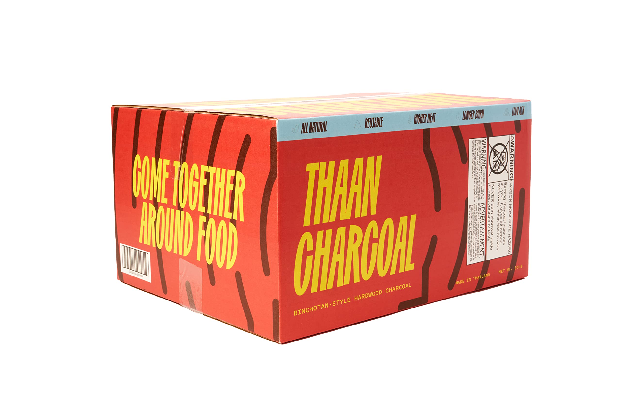 Premium Thaan Charcoal for Grilling - Chef's Choice Natural Hardwood Lump Charcoal, 6 Pack (5lb Each) - Perfect for BBQ, Smoking, Camping & Outdoor Cooking