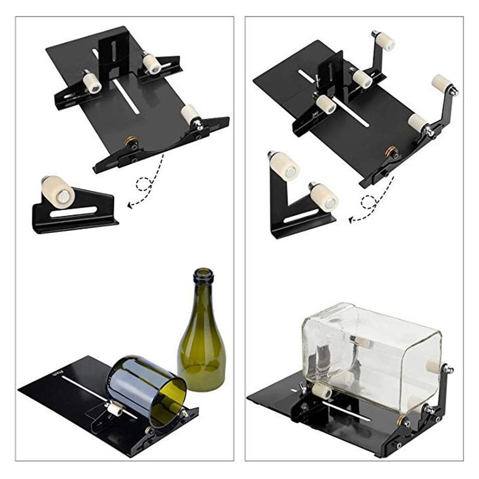 Glass Bottle Cutter Kit - DIY Round Bottle Cutting Tool with 5 Blades for Crafting & Recycling | Perfect for Making Drinking Glasses, Vases & Home Decor Projects