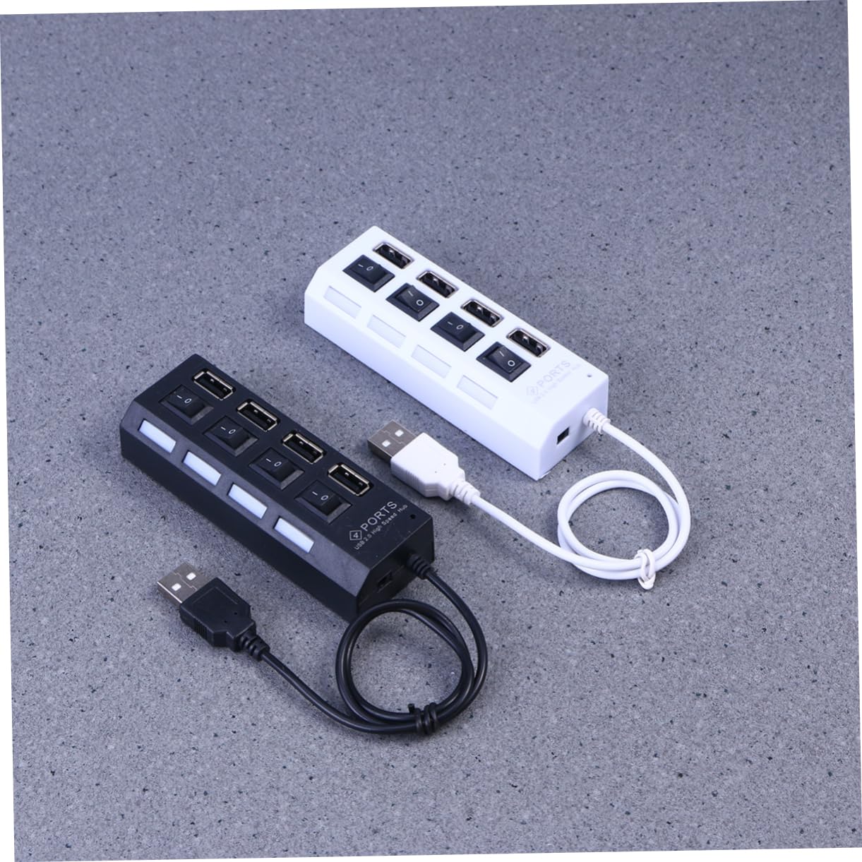 2-Pack 4-Port USB 2.0 Hub Splitter - High Speed Data Transfer Hub for Laptop, PC, Mac - Perfect for Home Office, Gaming & Charging Multiple Devices