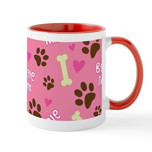 White/Red Inside - Beagle Mom Gift Mugs