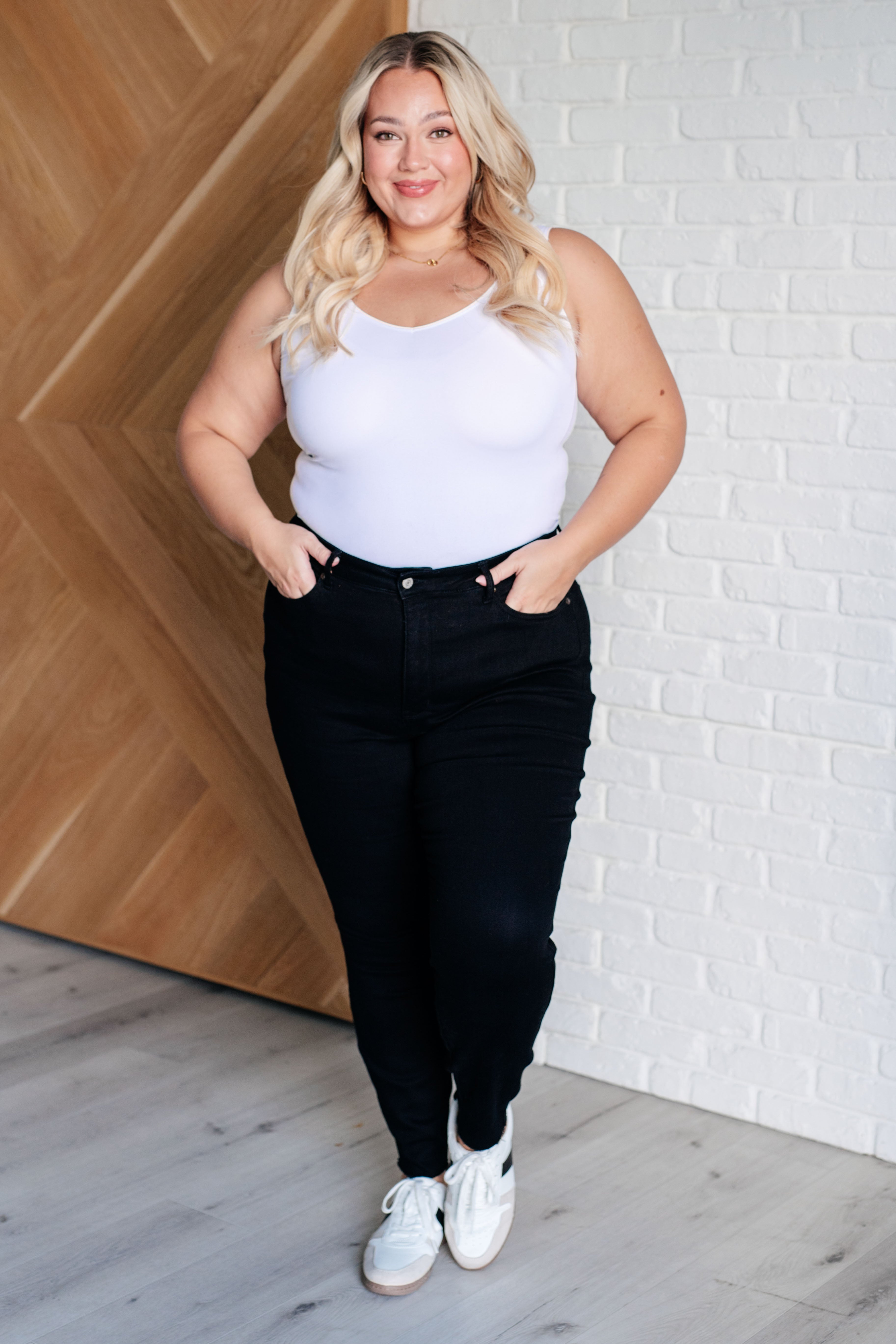 Nicole High Waisted Tummy Control Skinny Jeans for Women - Slimming Black Denim Pants | Perfect for Work, Date Night & Everyday Wear