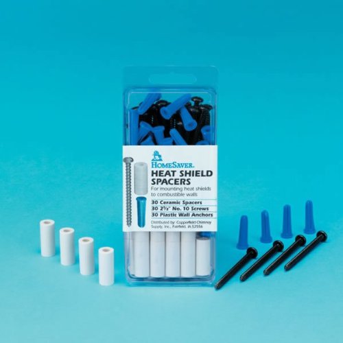 HomeSaver Heat Shield Spacers with Screws & Anchors - Fireproof Wall Protection for Drywall, Wood & Metal - Perfect for Fireplaces, Heaters & HVAC Installations