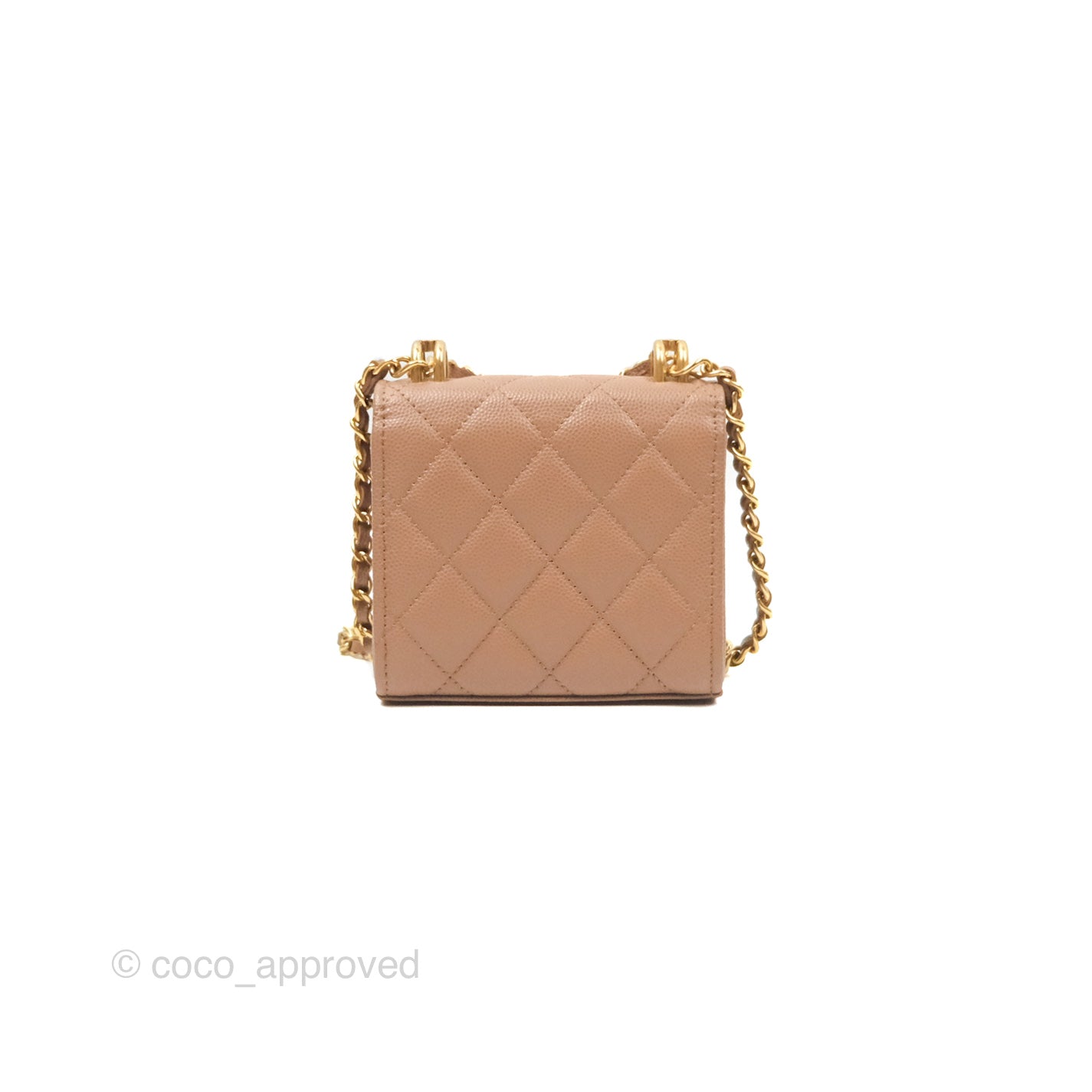 Chanel CC Chain Clutch Bag in Beige Caviar Leather with Gold Hardware - Perfect for Evening Parties & Luxury Events