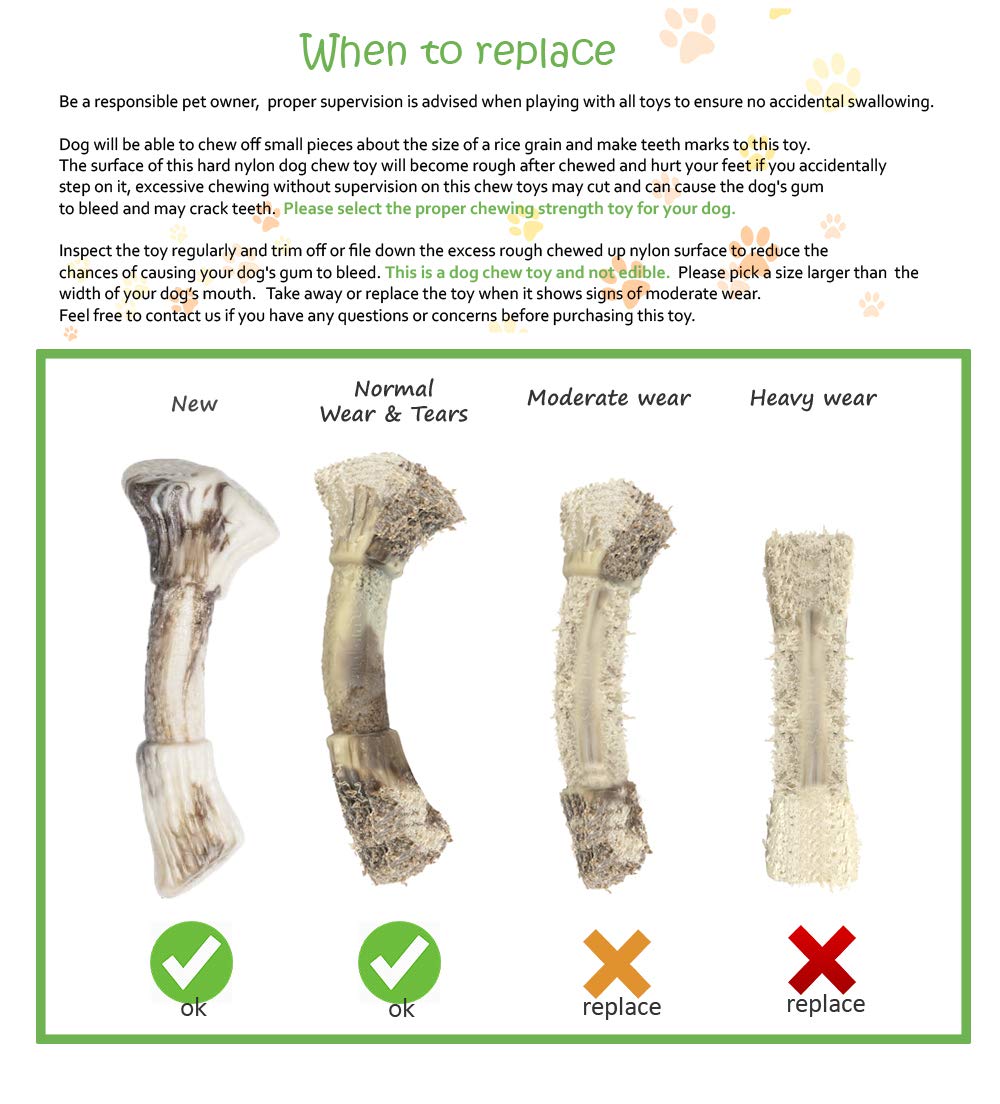 Durable Nylon Dog Toys for Aggressive Chewers - Tough Chew Bone for Large & Medium Dogs & Teething Puppies (2-Pack, Large Size) - Perfect for Playtime, Training & Dental Health
