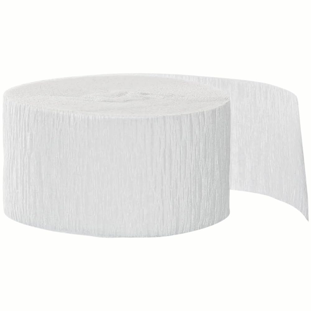 Jumbo Roll Party Crepe Streamer - Frosty White 500 Feet for Birthday, Wedding & Holiday Decorations | Bulk Party Supplies for Ceiling, Wall & Table Decor