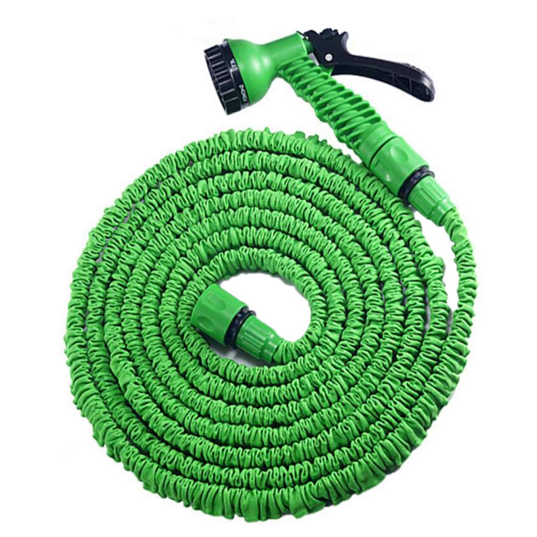 DPPAN 250FT Expandable Garden Hose - 3/4 Inch Flexible Water Hose with 7 Spray Nozzle & Solid Fittings for Lawn, Yard, Car Washing, Gardening and Outdoor Watering (Green, 75M)