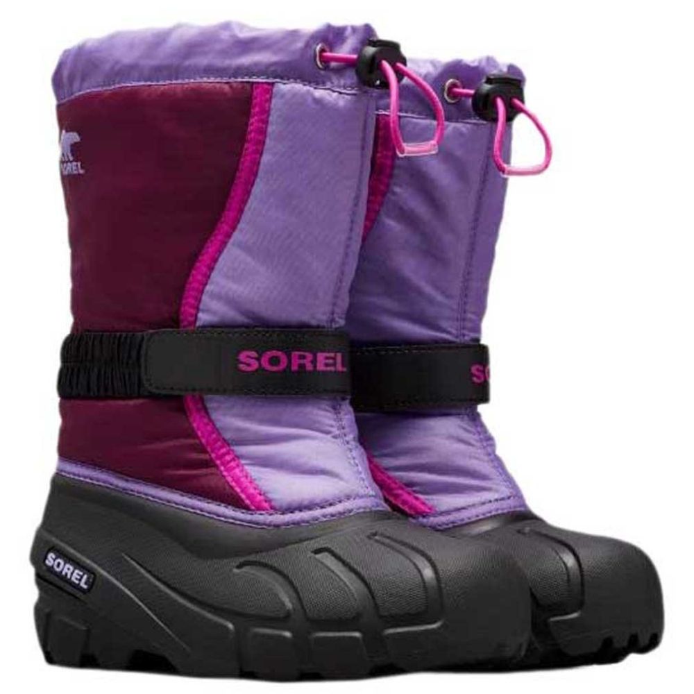 Sorel Kids' Flurry Snow Boots - Purple Dahlia/Paisley Purple, UK Size 3 | Waterproof Winter Boots for Girls & Boys | Perfect for Snow Play, School & Outdoor Adventures